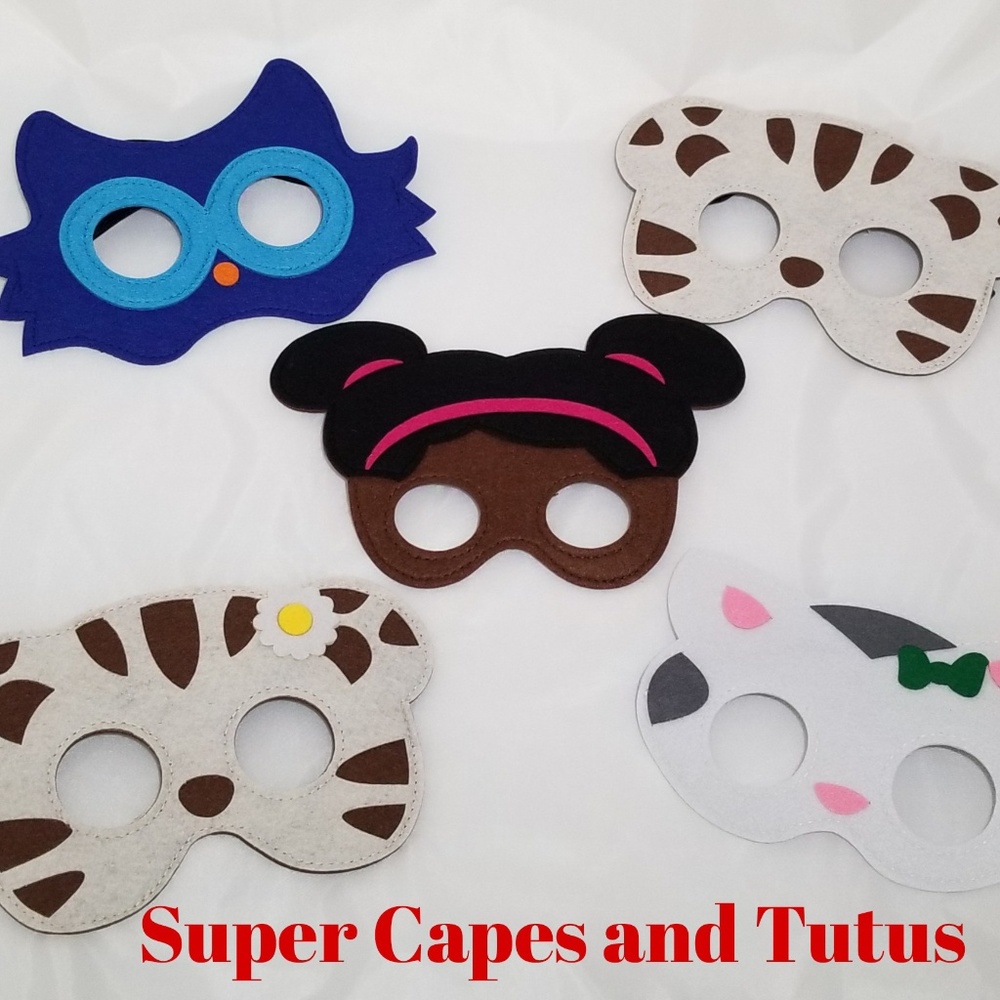 Set of 5 Daniel Tiger and Friends Felt Masks Party Favors Costume Dress-up